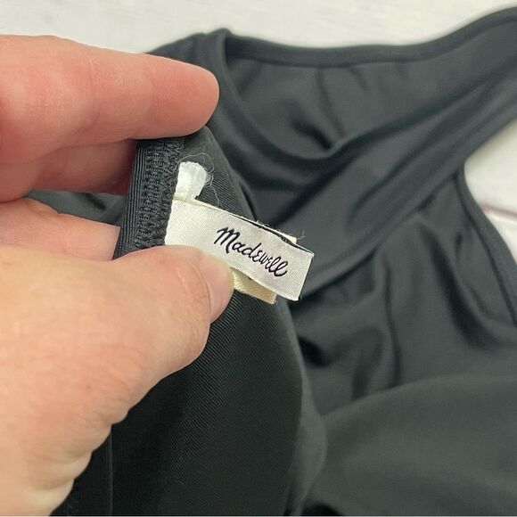 Madewell Second Wave Square-Neck Tank One-Piece Swimsuit Black  Size 2X - Picture 9 of 10